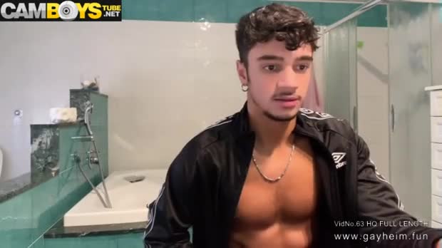Thumbnail for Mega horny 18yo Italian jerks off his big fat cock at CamBoysTube