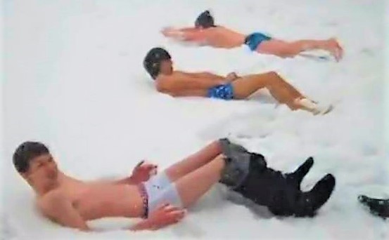 Lose a bet and nude in snow