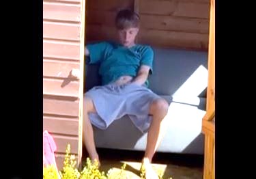 🏡 A boy in the garden house