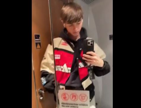 In the public bathroom